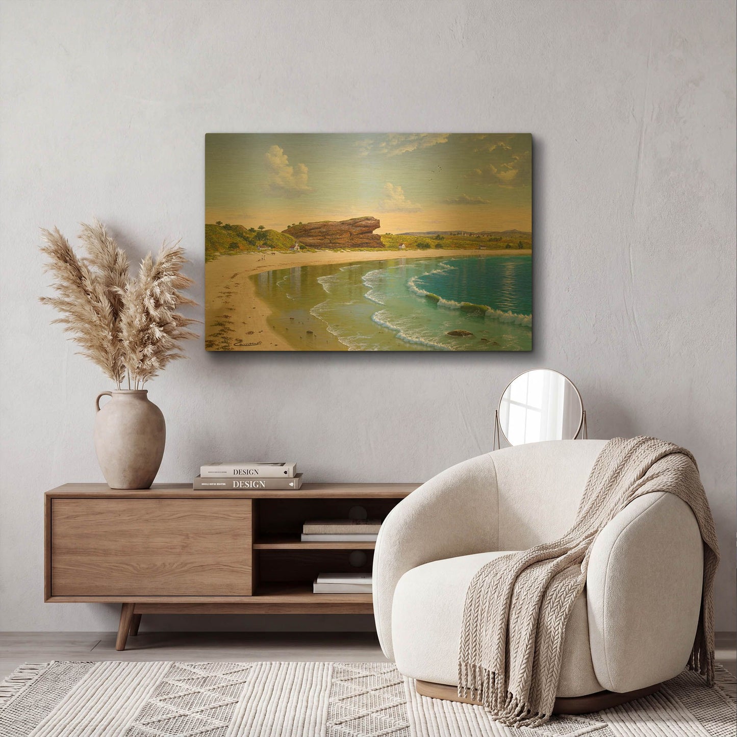 'Sachuest Beach' By Eduardo Camoes Gold Metal Wall Art