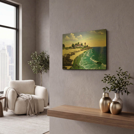 'The Refugee House, FL' By Eduardo Camoes Gold Metal Wall Art