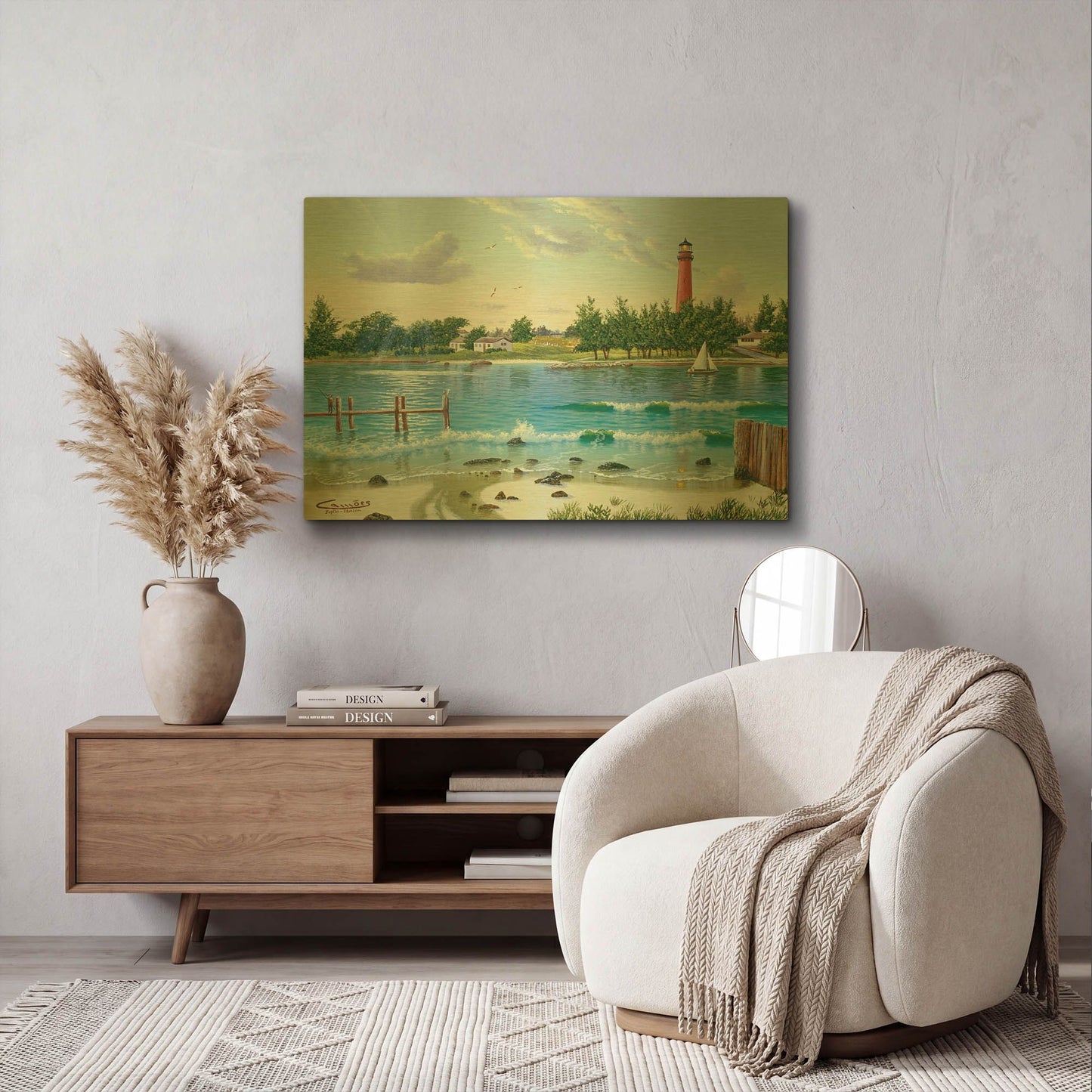 'Jupter Light 2' By Eduardo Camoes Gold Metal Wall Art
