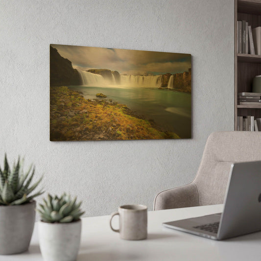 'Godafoss' By Everlook Photography Gold Metal Wall Art