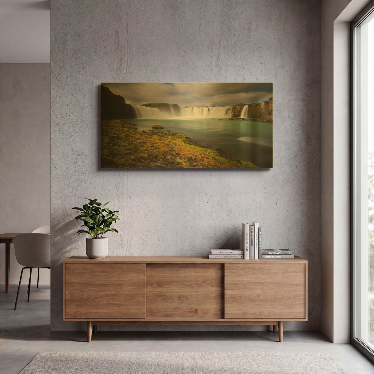 'Godafoss' By Everlook Photography Gold Metal Wall Art