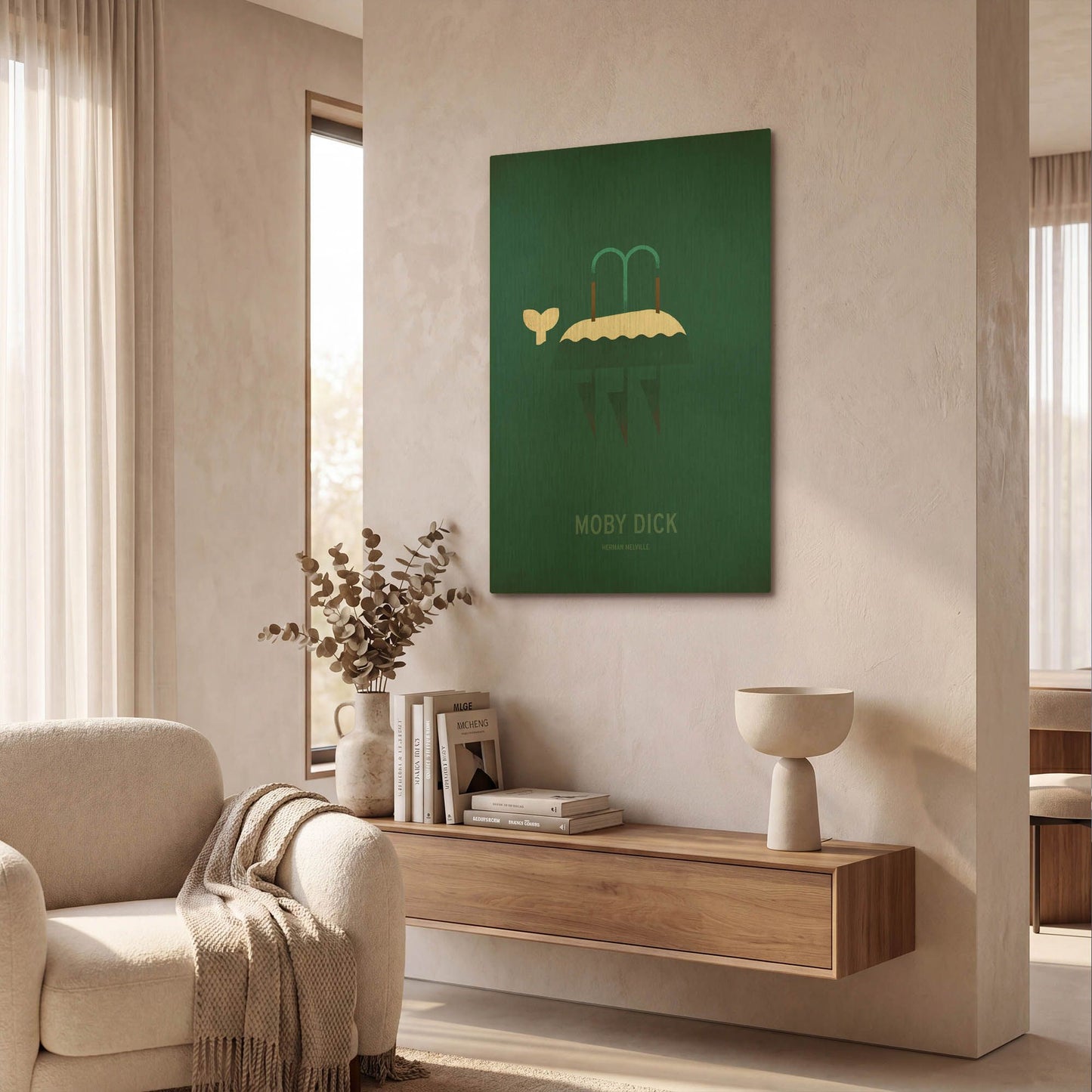 'Moby Dick Minimal' By Christian Jackson Gold Metal Wall Art