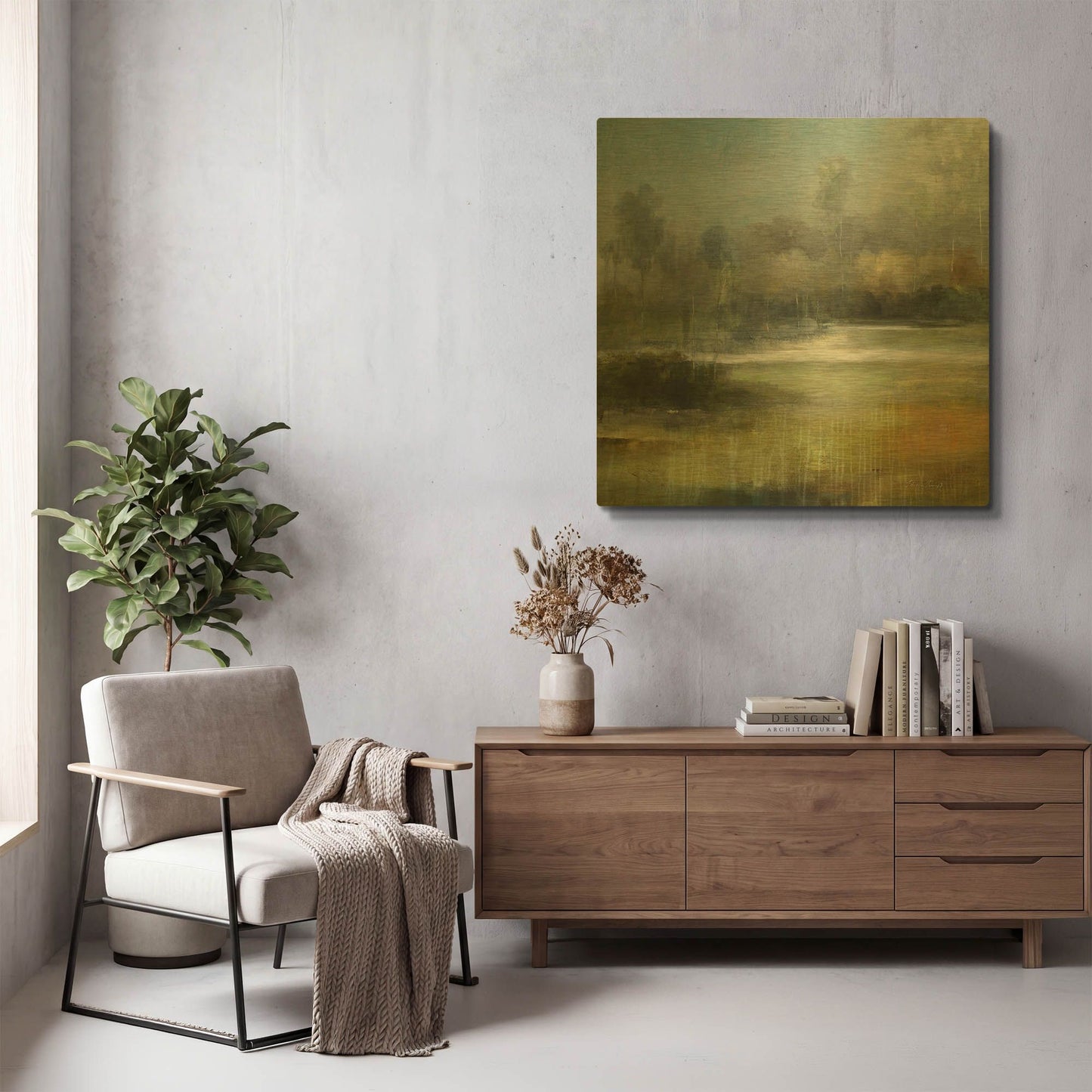 'A Quiet Place' By J Austin Jennings Gold Metal Wall Art