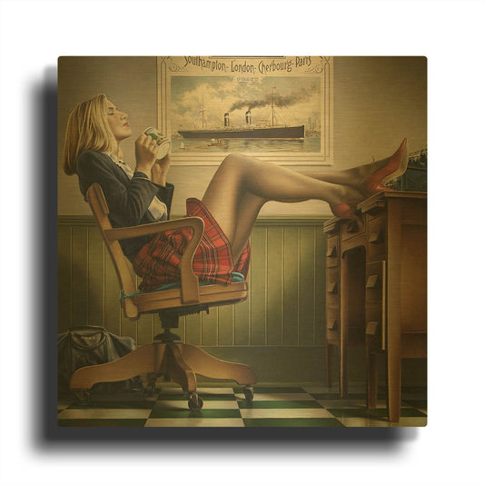 'Coffee Break' By Paul Kelley Gold Metal Wall Art