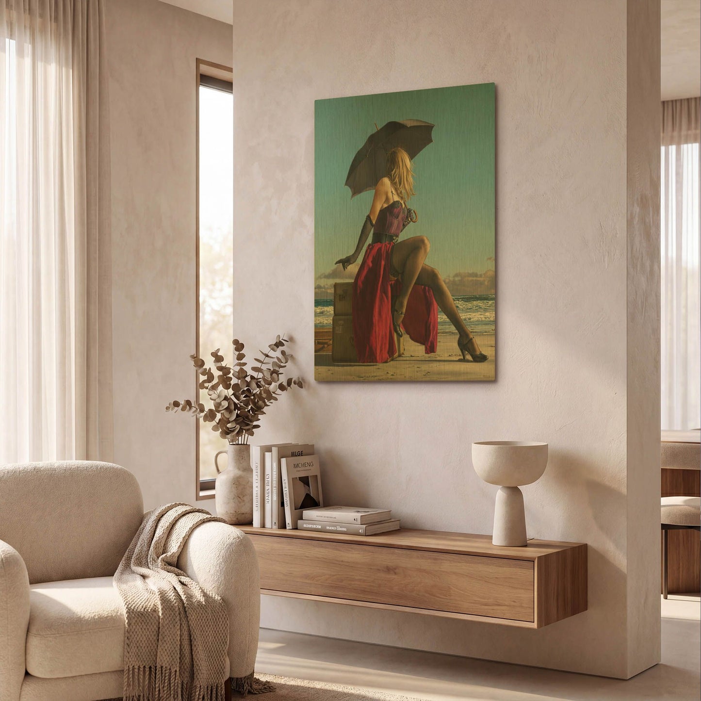 'On Crescent Beach' By Paul Kelley Gold Metal Wall Art