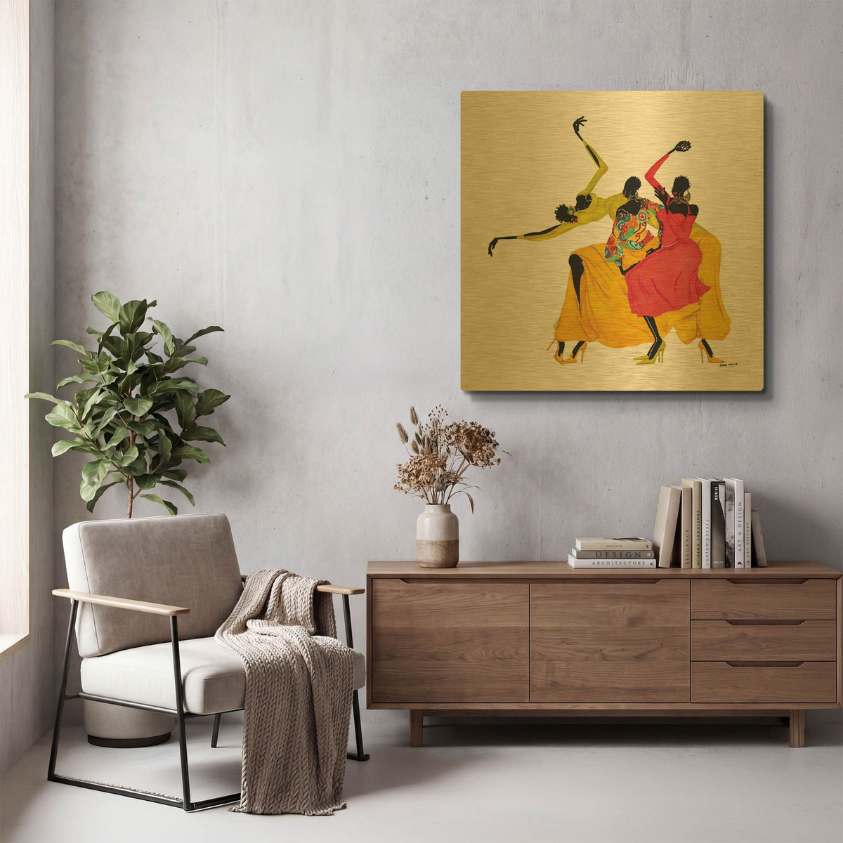 'Go Sally Go' By Shan Kelly Gold Metal Wall Art