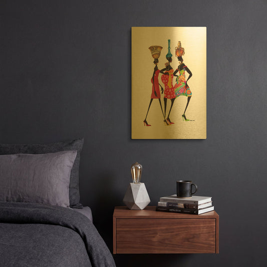 'To Market' By Shan Kelly Gold Metal Wall Art