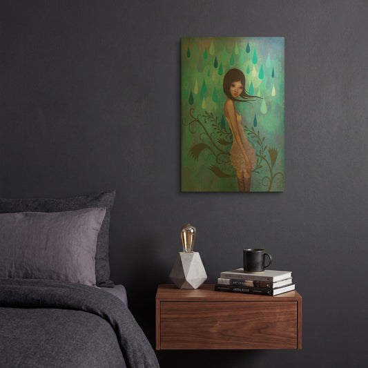 'Morning Showers' By Jeremiah Ketner Gold Metal Wall Art