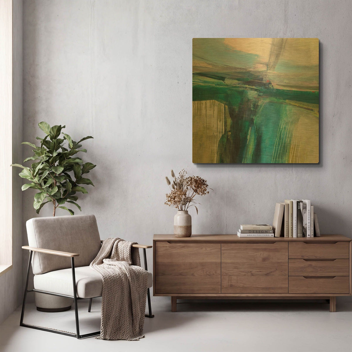 'Convergence' By Andrew Kinmont Gold Metal Wall Art