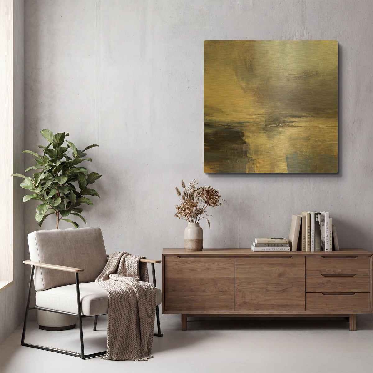 'Liquid Light' By Andrew Kinmont Gold Metal Wall Art