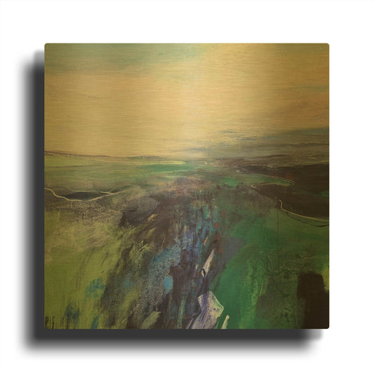 'Viridescent Valley No. 1' By Andrew Kinmont Gold Metal Wall Art