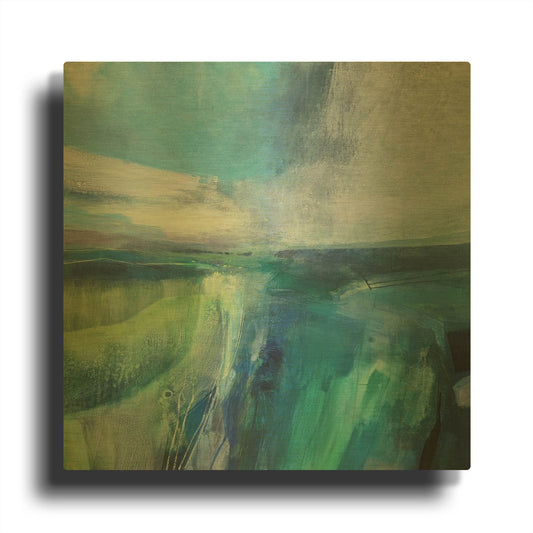 'Viridescent Valley No. 2' By Andrew Kinmont Gold Metal Wall Art