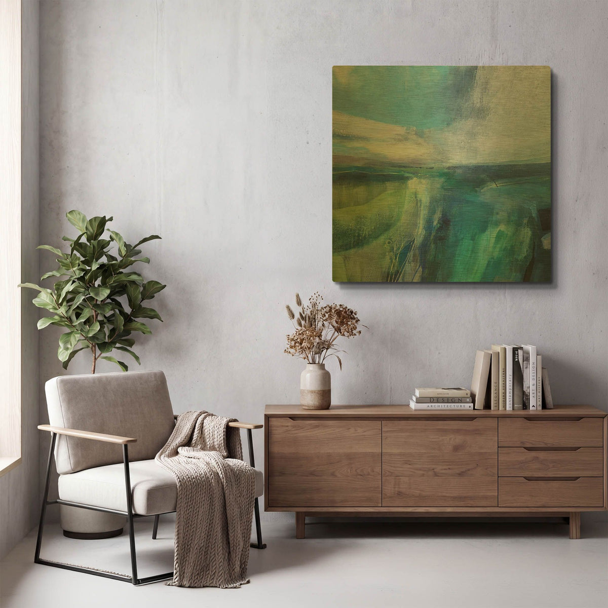 'Viridescent Valley No. 2' By Andrew Kinmont Gold Metal Wall Art