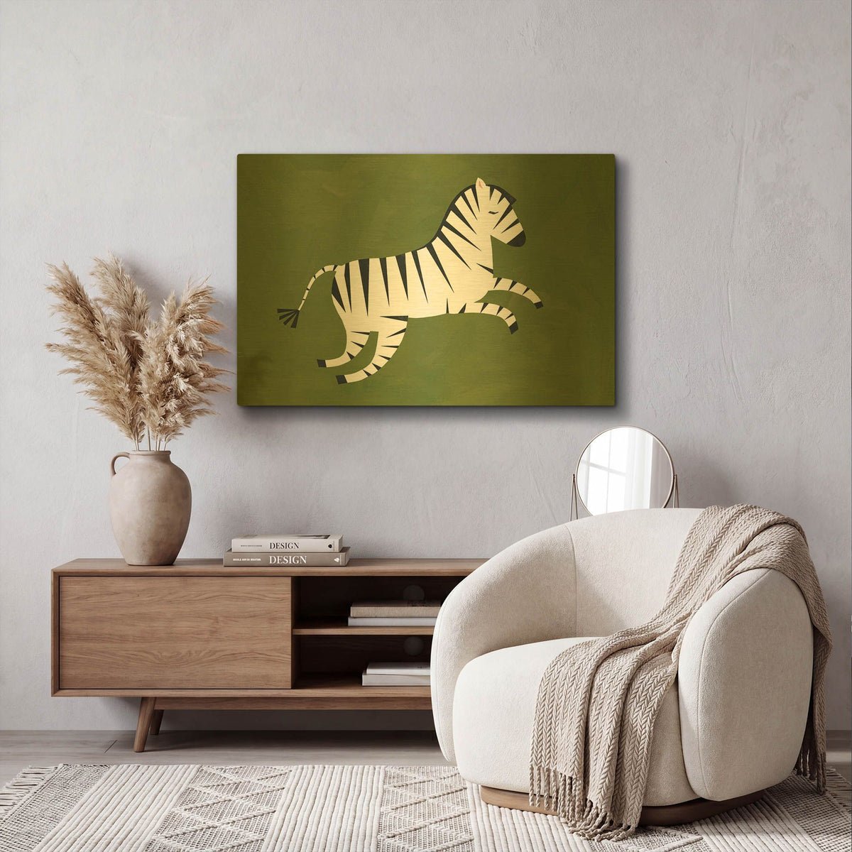 'Zebra K2767D' By Emily Kopcik Gold Metal Wall Art