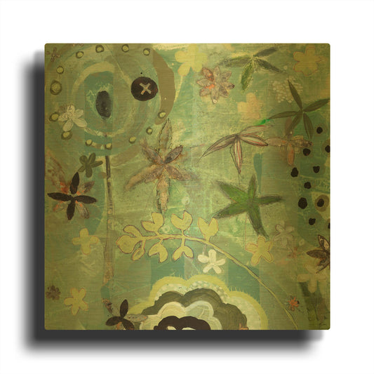 'Floral Fantasies 1' By Aleah Koury Gold Metal Wall Art