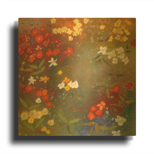 'Gardens in the Mist IV' By Aleah Koury Gold Metal Wall Art