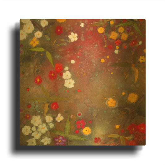 'Gardens in the Mist VI' By Aleah Koury Gold Metal Wall Art