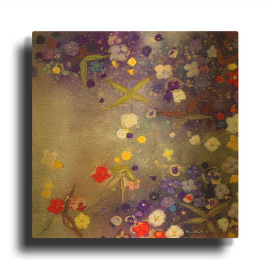 'Gardens in the Mist X' By Aleah Koury Gold Metal Wall Art