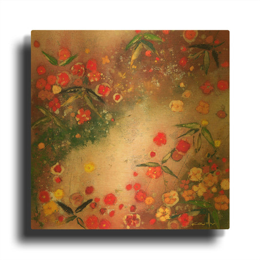 'Gardens in the Mist XI' By Aleah Koury Gold Metal Wall Art
