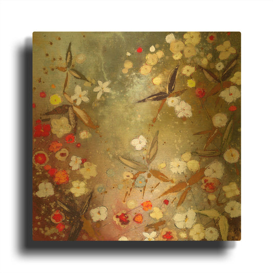 'Gardens in the Mist XIII' By Aleah Koury Gold Metal Wall Art