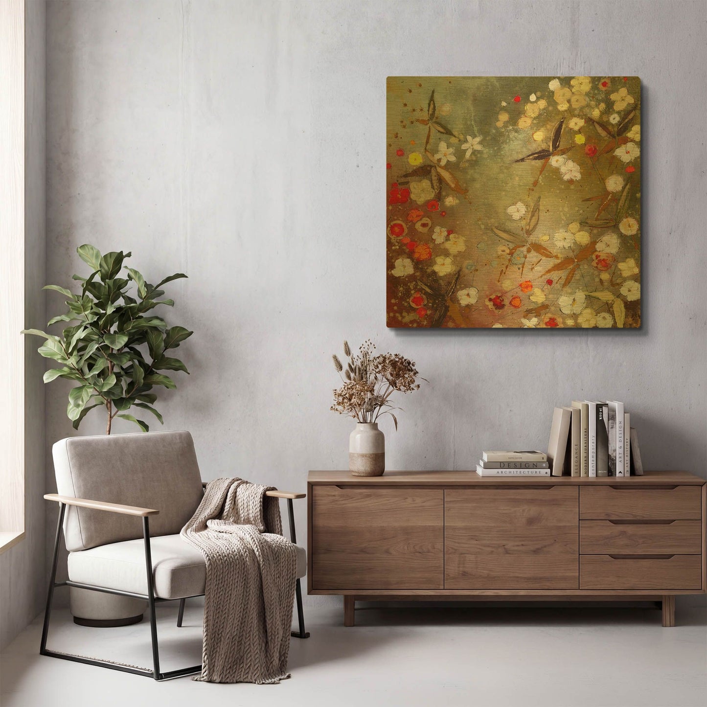 'Gardens in the Mist XIII' By Aleah Koury Gold Metal Wall Art