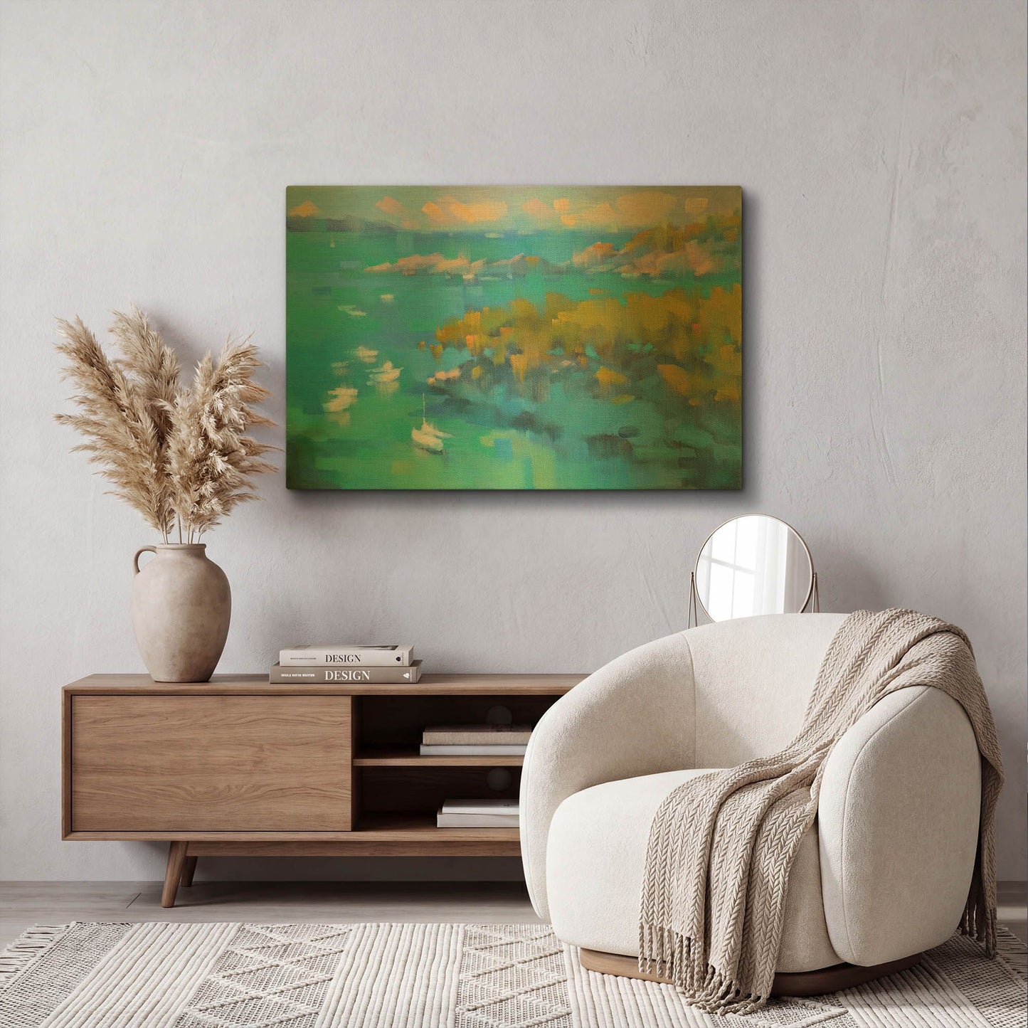 'Cala Fornels II' By Alex Hook Krioutchkov Gold Metal Wall Art