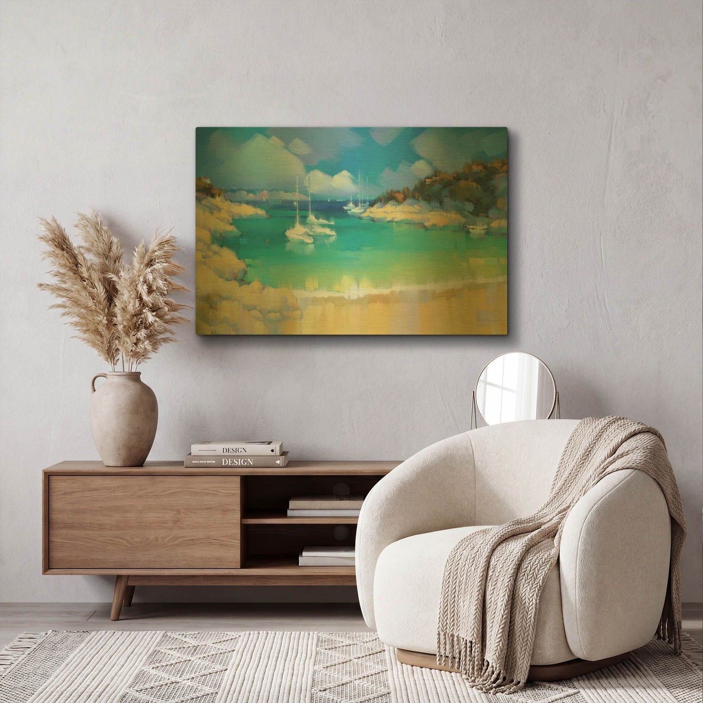 'Cala Llombards IV' By Alex Hook Krioutchkov Gold Metal Wall Art