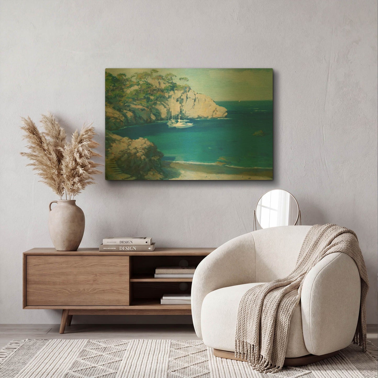 'Cala Secreta' By Alex Hook Krioutchkov Gold Metal Wall Art