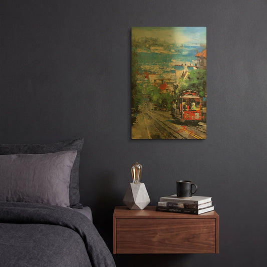 'Alcatraz' By Mark Lague Gold Metal Wall Art