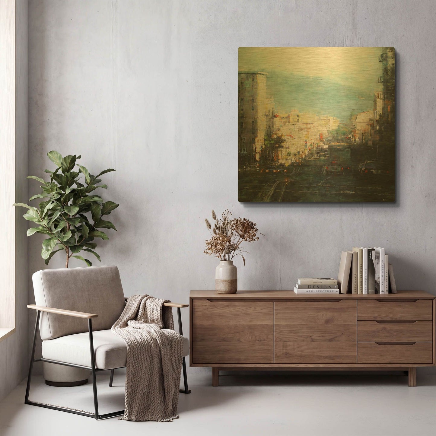 'Bay Mist' By Mark Lague Gold Metal Wall Art