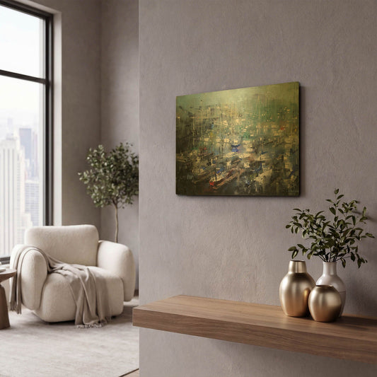 'Fisherman’s Wharf' By Mark Lague Gold Metal Wall Art