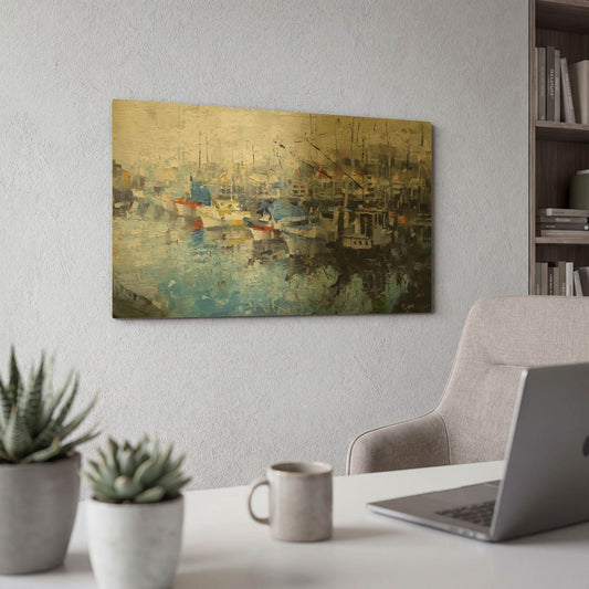 'San Francisco Wharf' By Mark Lague Gold Metal Wall Art
