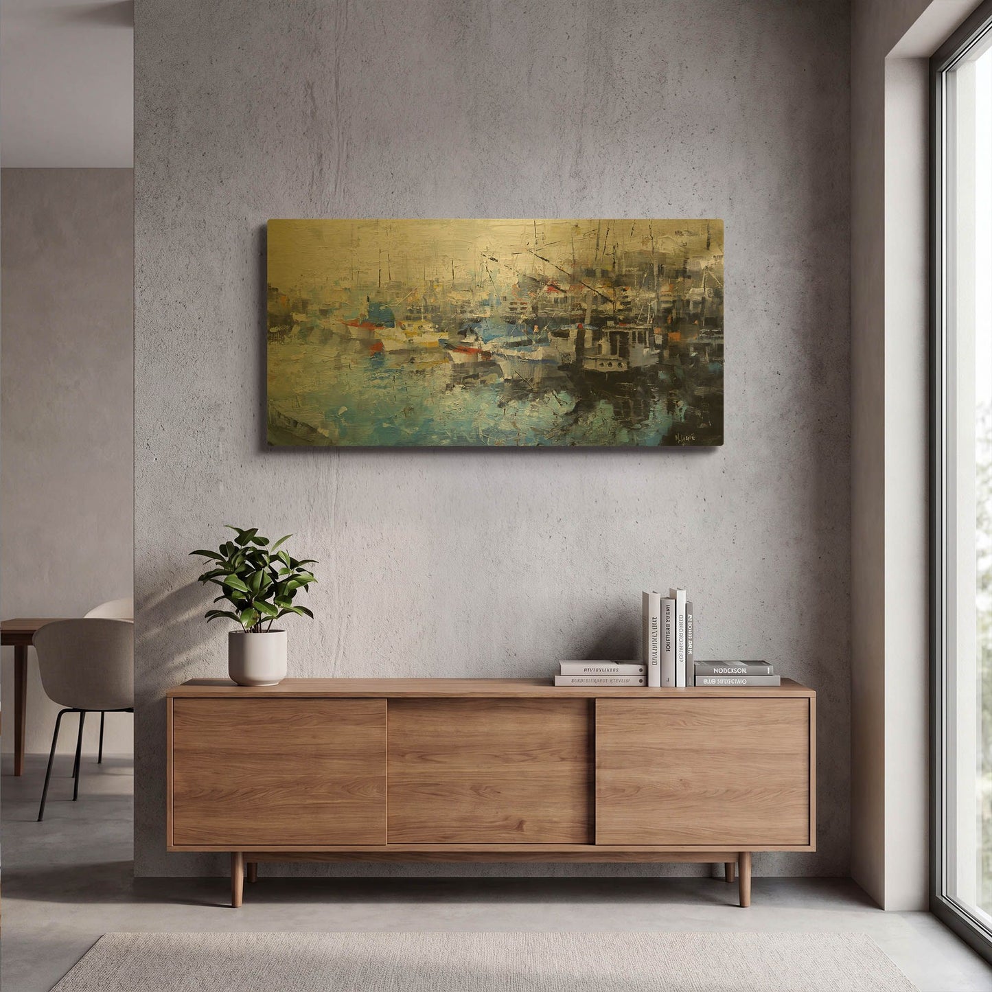 'San Francisco Wharf' By Mark Lague Gold Metal Wall Art
