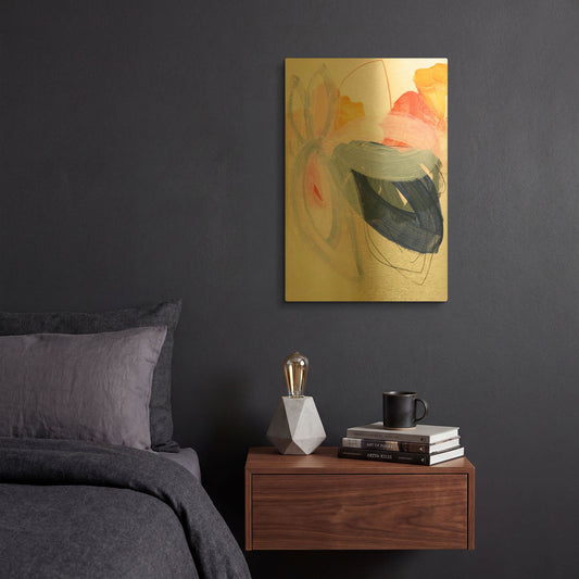 'Abstract Painting XVII' By Iris Lehnhardt Gold Metal Wall Art