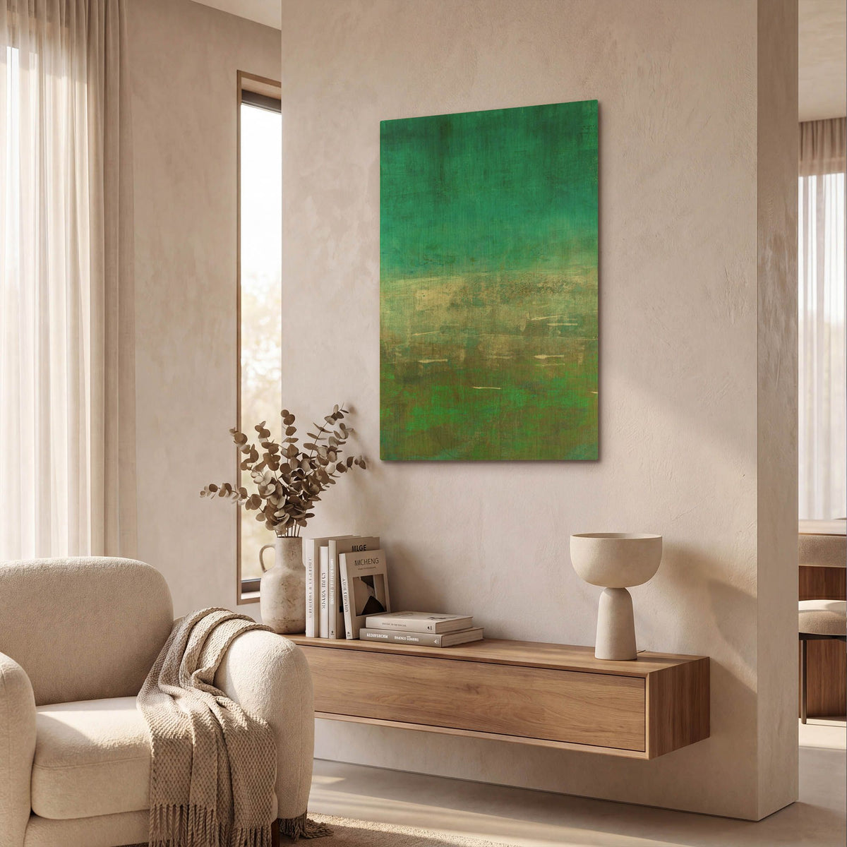 'Green Oasis' By Iris Lehnhardt Gold Metal Wall Art