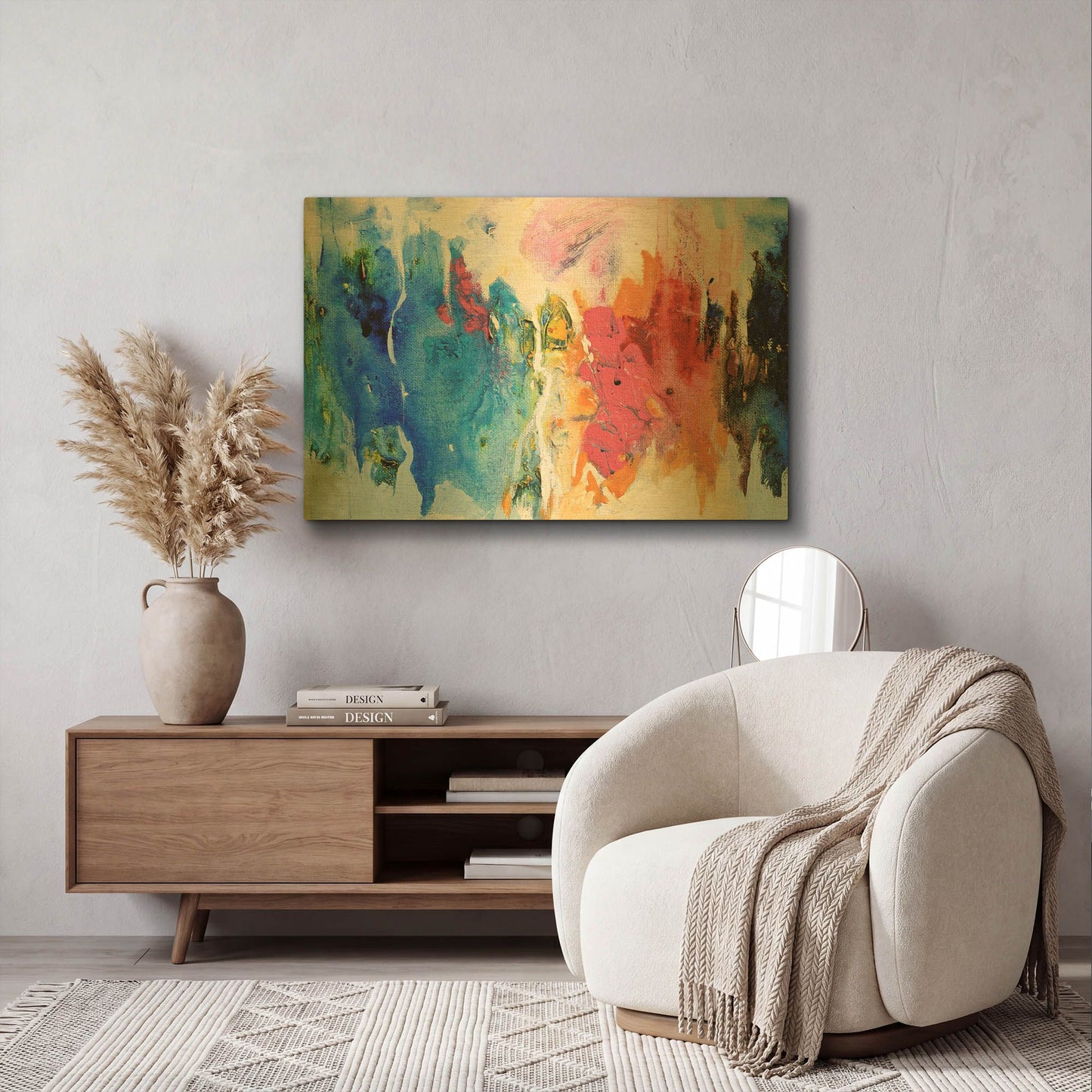 'Abstract Composition 14' By Christov Art Gold Metal Wall Art