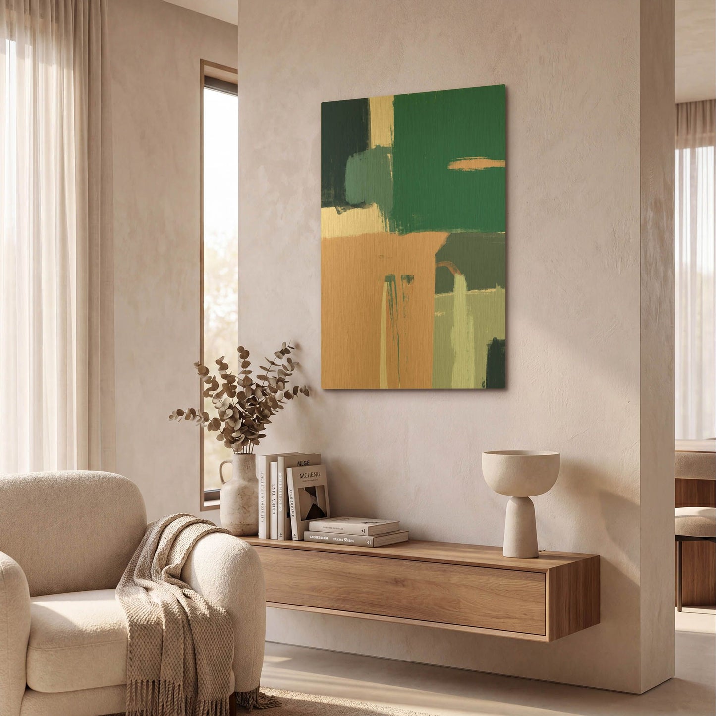 'Abstract Elements' By Christov Art Gold Metal Wall Art