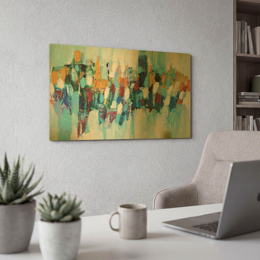 'Abstract Garden 5' By Christov Art Gold Metal Wall Art