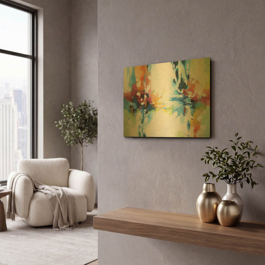'Abstract Garden 9' By Christov Art Gold Metal Wall Art