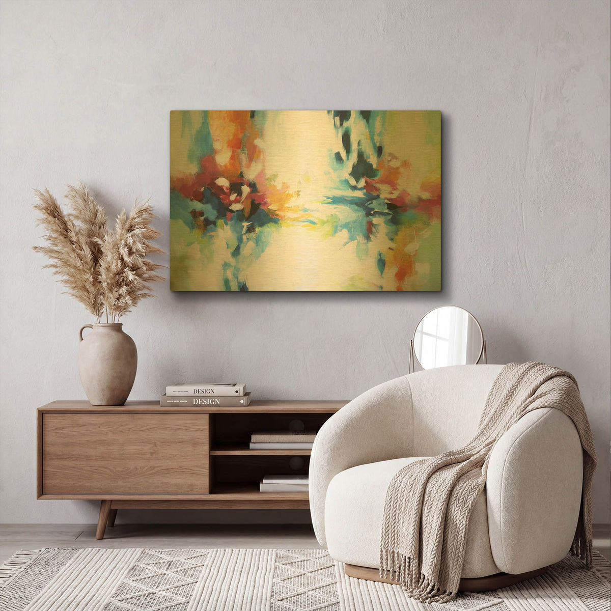 'Abstract Garden 9' By Christov Art Gold Metal Wall Art