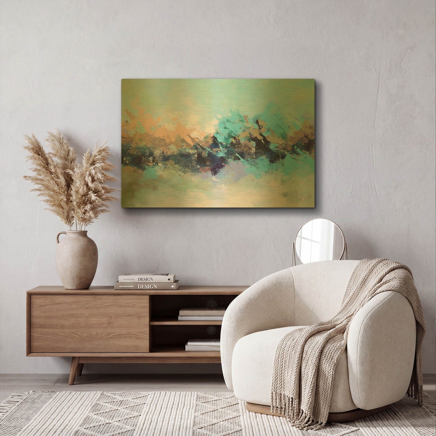 'Abstraction 17' By Christov Art Gold Metal Wall Art
