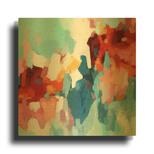 'Abstraction 2' By Christov Art Gold Metal Wall Art