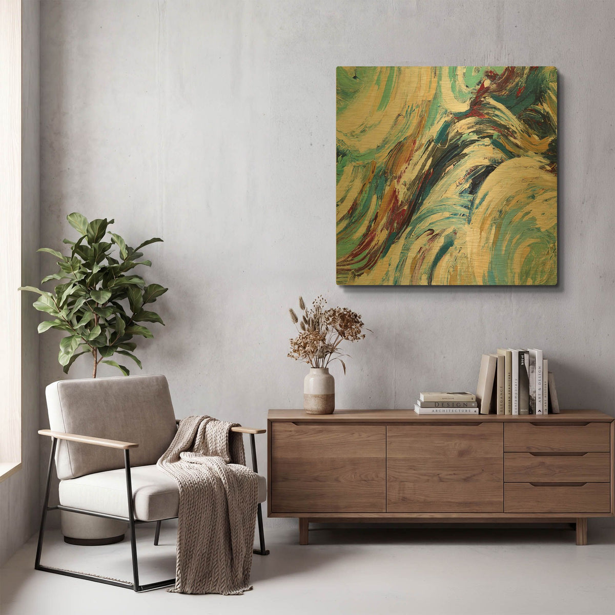 'Abstraction 3' By Christov Art Gold Metal Wall Art