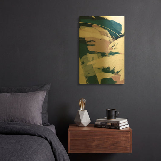 'Abstraction 7' By Christov Art Gold Metal Wall Art