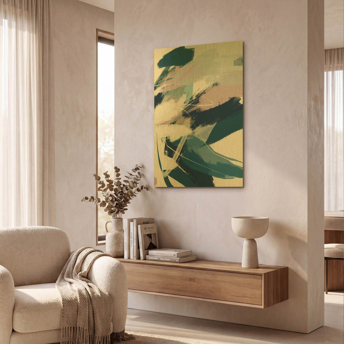 'Abstraction 8' By Christov Art Gold Metal Wall Art