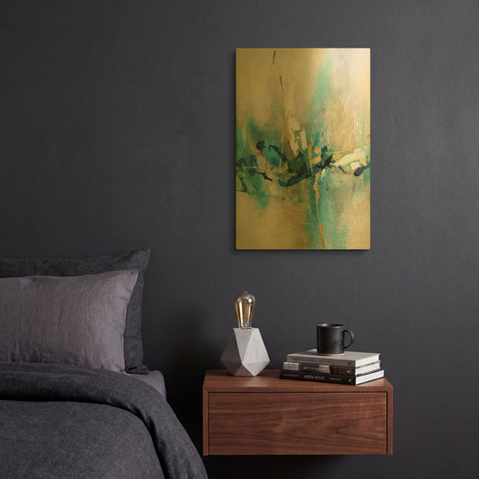 'Expression 1' By Christov Art Gold Metal Wall Art