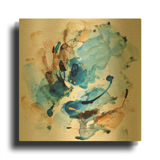 'Expression 5' By Christov Art Gold Metal Wall Art