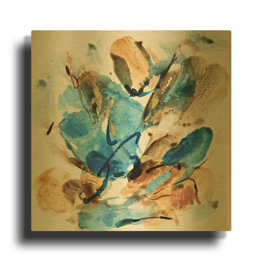 'Expression 6' By Christov Art Gold Metal Wall Art