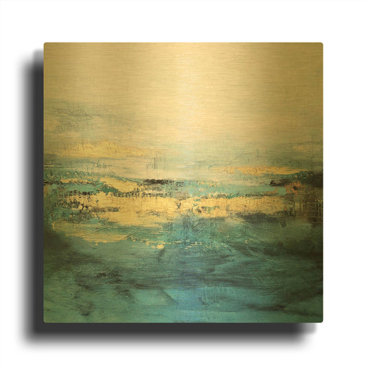 'Golden Horiozn' By Christov Art Gold Metal Wall Art