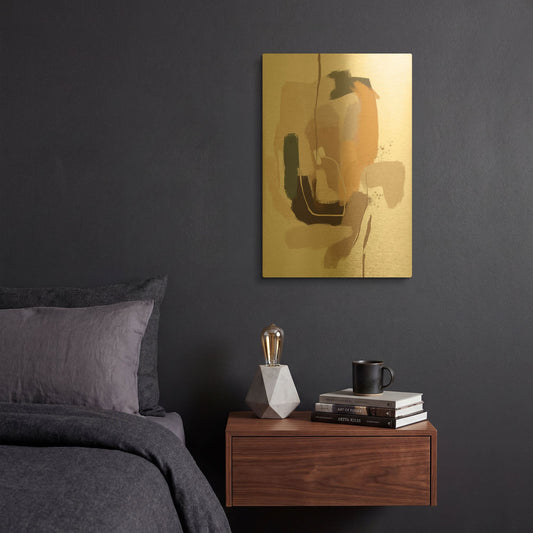 'Intuitive 1' By Christov Art Gold Metal Wall Art
